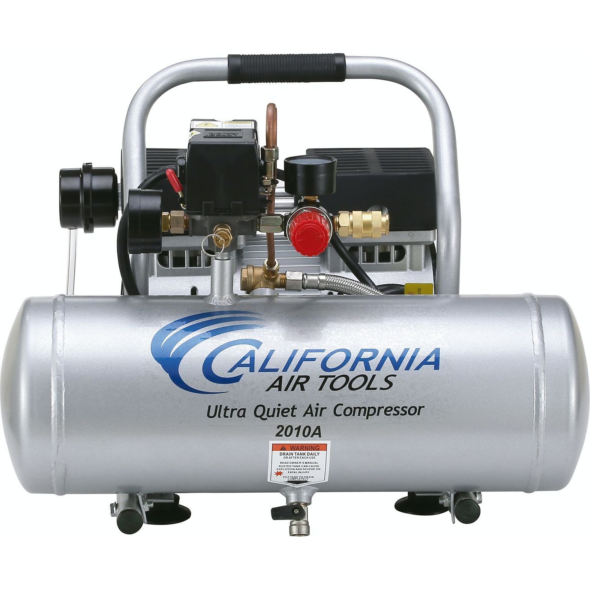 California Air Tools, 2 Gal 1 Hp Aluminum Portable Air Compressor, Horsepower 1 HP, Air Tank Size 2 Gal, Volts 110 Model# 2010A